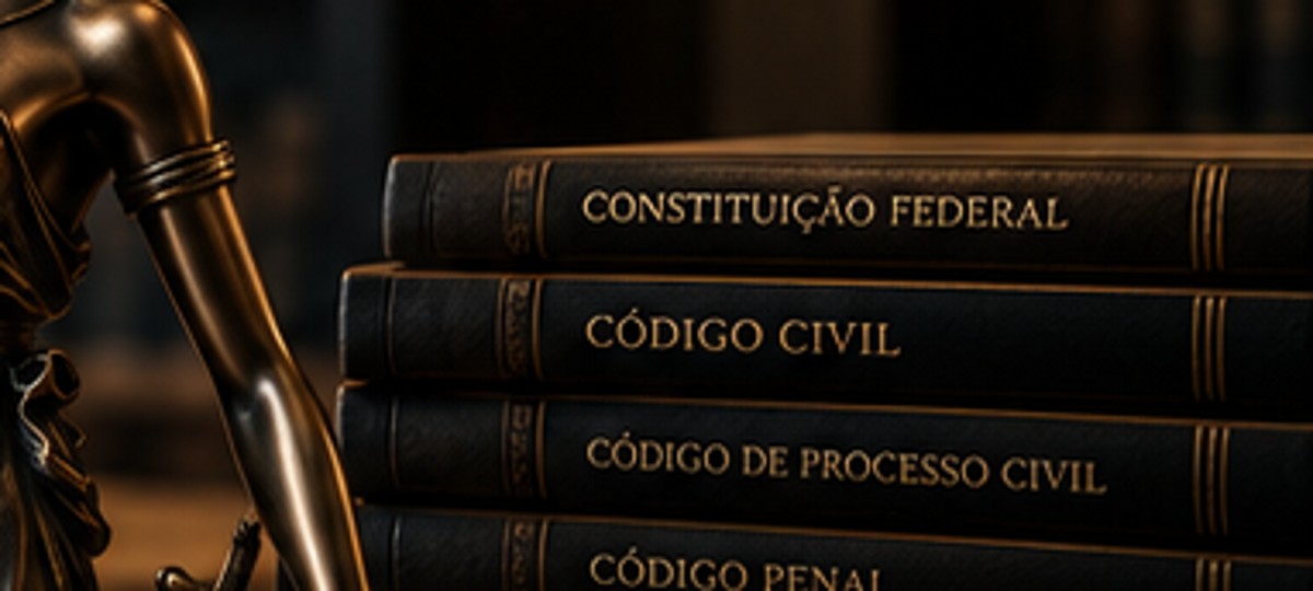 Livros jurídicos em ambiente sofisticado