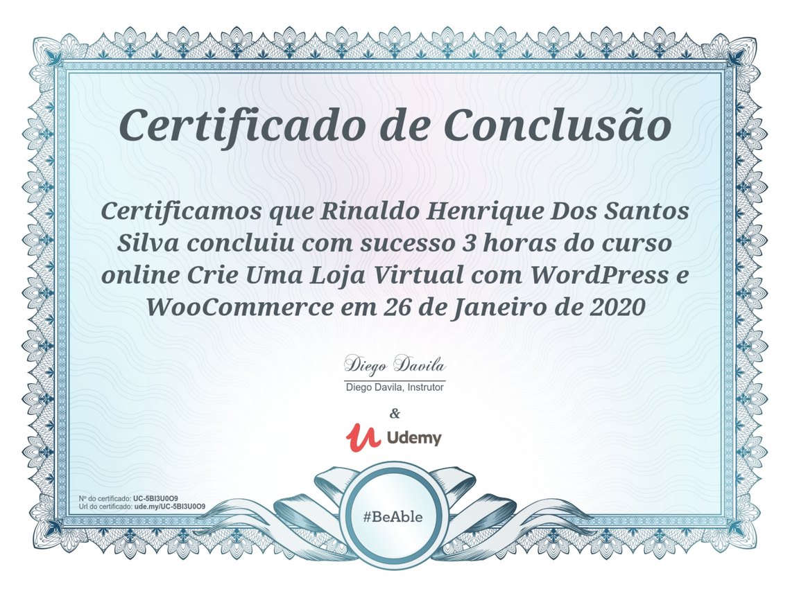Certificado de conclusão em WordPress e WooCommerce